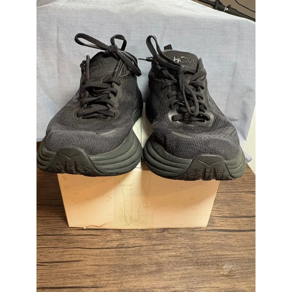 Hoka Bondi 8 Wide Black Running Shoes Womens 7D Sneakers 1127954 BBLC